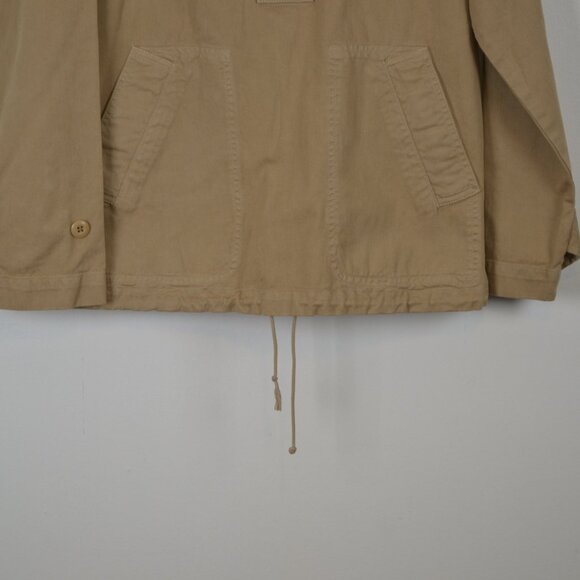 Vintage J Crew Issued Anorak Womens M Pullover Half Button 2 Pocket 90's Hoodie - Picture 2 of 8